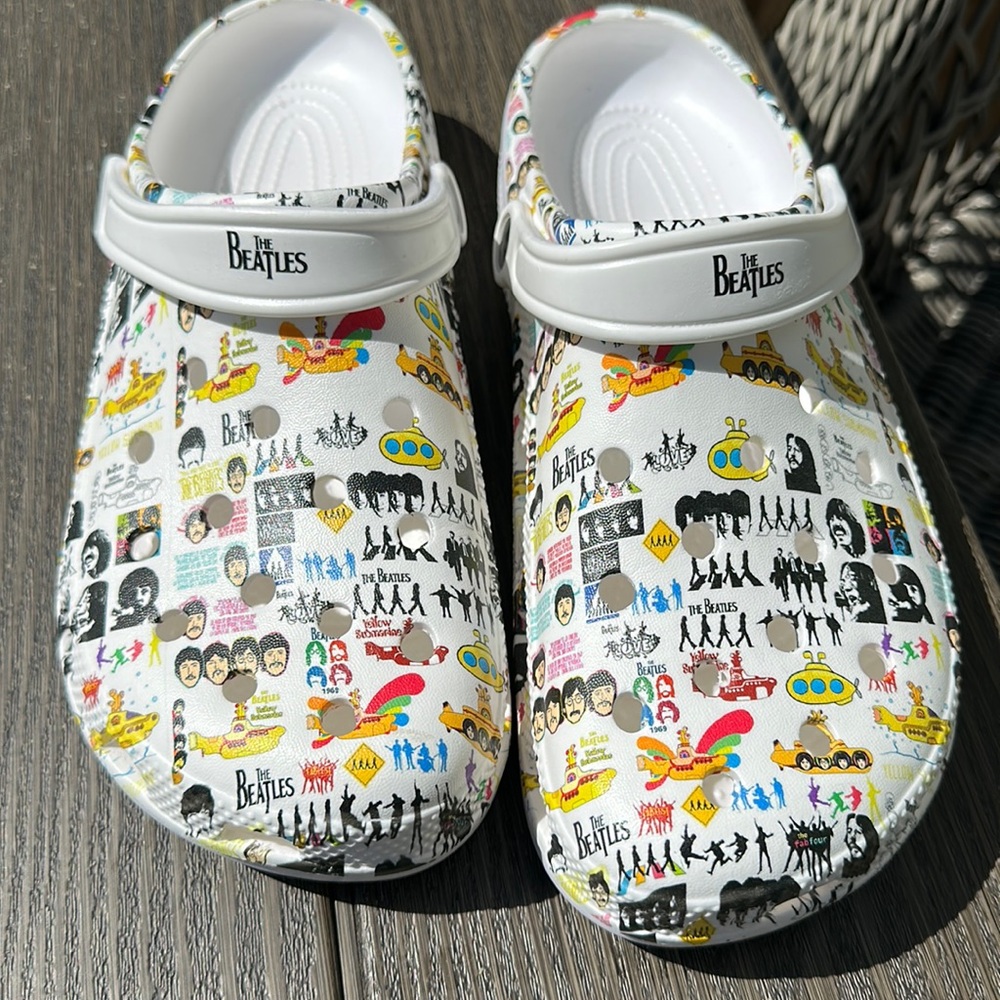 Beatles RARE NWOT white crocs with size 48 men